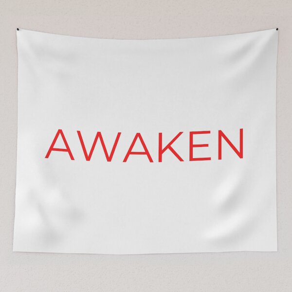Item preview, Awaken word Minimal Simple Text Design - Red Font  designed and sold by BE The Oracle.
