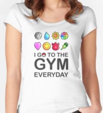 Ich gehe jeden Tag ins Fitnessstudio Tailliertes Rundhals-Shirt