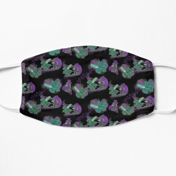 Bacteria Microscope Patter Flat Mask