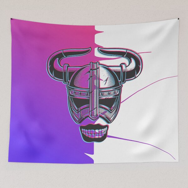 Item preview, Trippy Viking Helmet - Color Background Clean designed and sold by crazycollective.