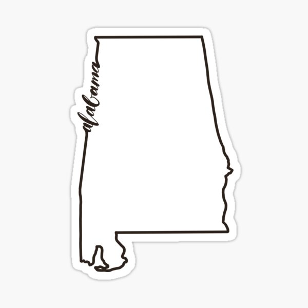 Alabama Outline Sticker For Sale By MasonRoseArt Redbubble   St,small,507x507 Pad,600x600,f8f8f8 