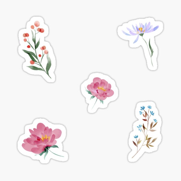 Item preview, WATERCOLOR FLOWER STICKER PACK designed and sold by Nodirama.