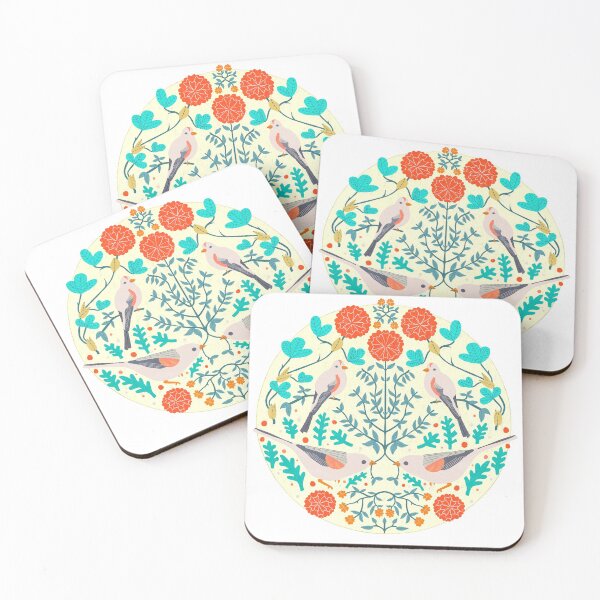 Item preview, Symmetric birds and flower art designed and sold by DogwoodStudios.
