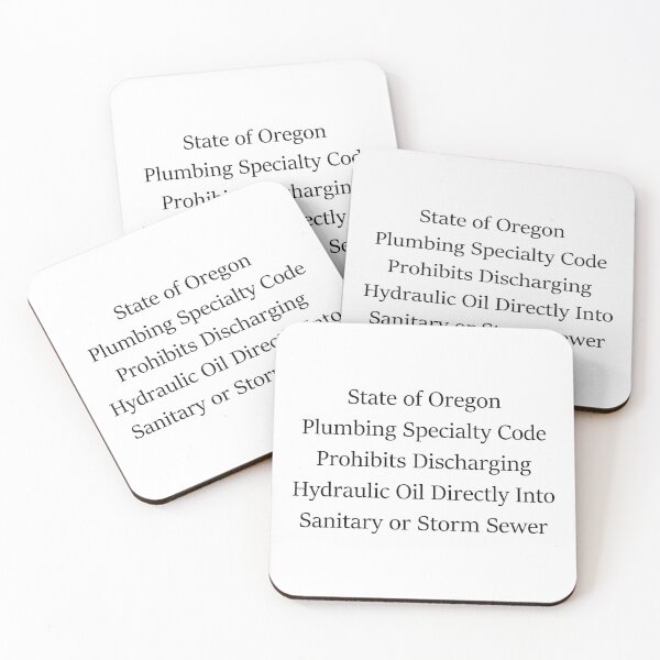 Item preview, State of Oregon Plumbing Specialty Code Prohibits Discharging Hydraulic Oil Directly Into Sanitary or Storm Sewer designed and sold by chath-tsu.