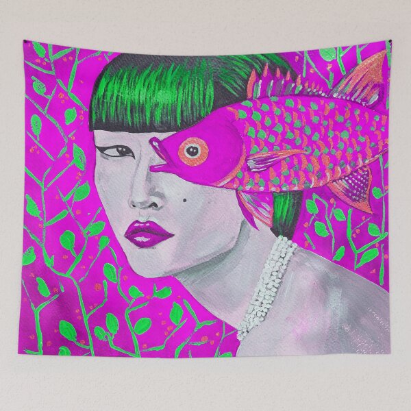 Item preview, Fish Face Woman designed and sold by FunWithChemo.