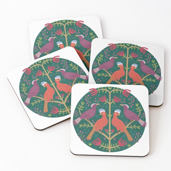 Item preview, Symmetric birds and flower art designed and sold by DogwoodStudios.