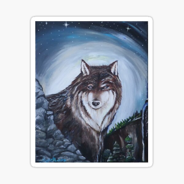 Wolf in the Mountains Sticker