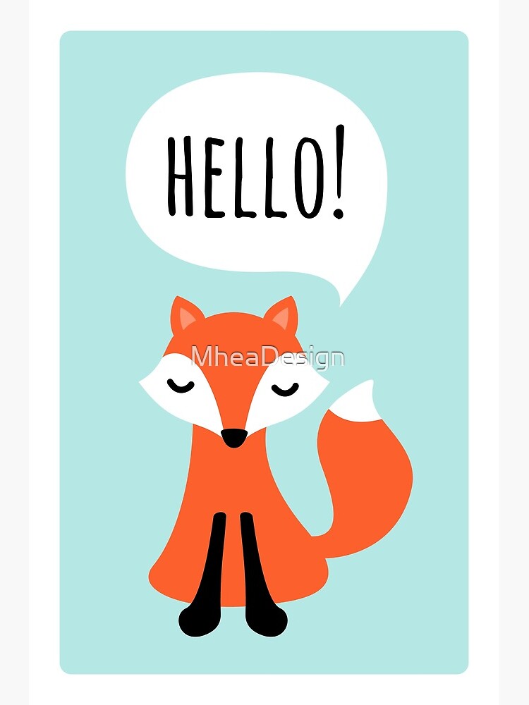 Download A Cartoon Fox In A Hat And A Speech Bubble Wallpaper