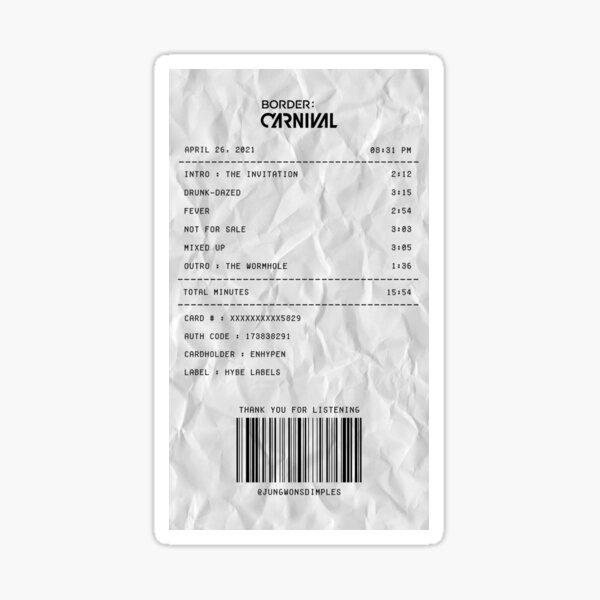 border: carnival receipt  Sticker