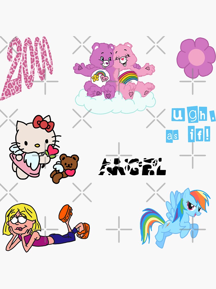 Cute Hello Kitty Sticker Set Sticker for Sale by PsychedVision