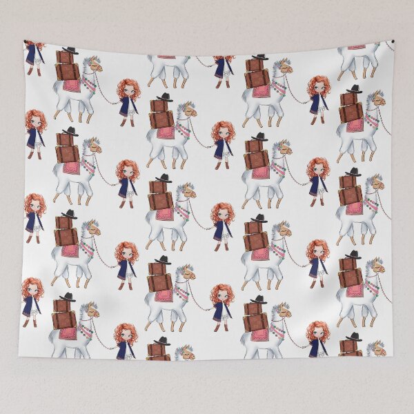 Item preview, Boho style cute girl with llama girly illustration 1 designed and sold by Lalanacliparts.