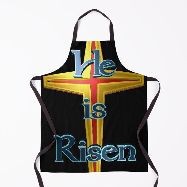 Item preview, He is Risen Gold Christian Cross designed and sold by toddbrooney.