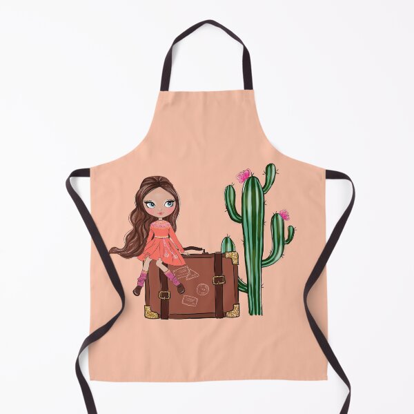 Item preview, Boho style cute girl with cactus girly illustration designed and sold by Lalanacliparts.