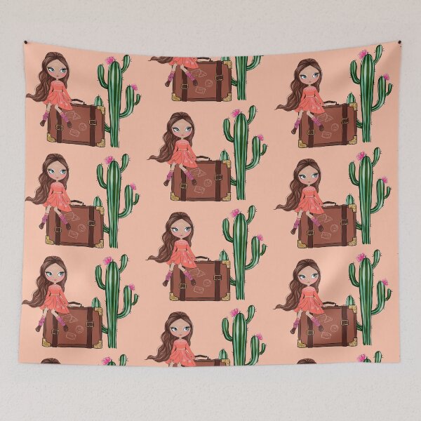 Item preview, Boho style cute girl with cactus girly illustration  designed and sold by Lalanacliparts.
