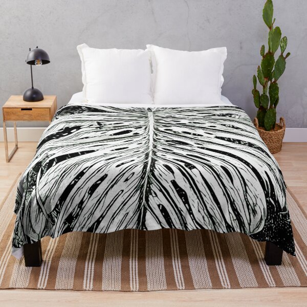 Item preview, Black and white decorative Monstera leaf designed and sold by Greengardens36.