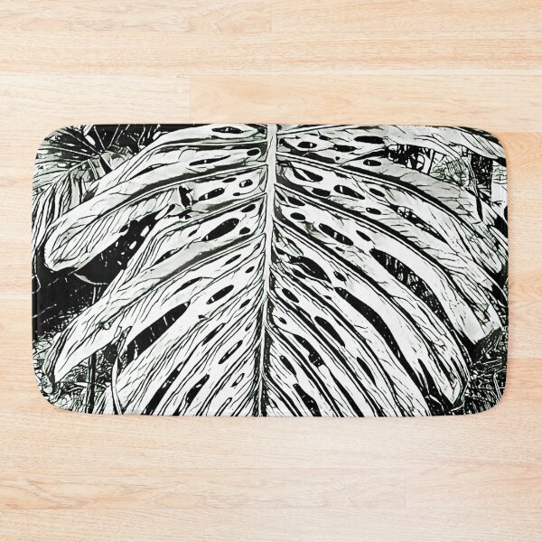 Item preview, Black and white decorative Monstera leaf designed and sold by Greengardens36.