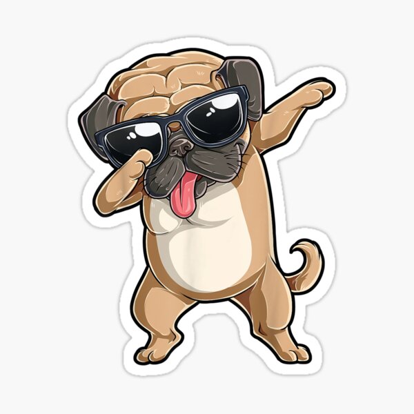 Vista previa del artículo con la obra «Camiseta de Pug para dabbing, regalo para niños y niñas amantes de los perros, camiseta para dabbing, regalo para bailar, 33», diseñado y vendido por gbrenda.