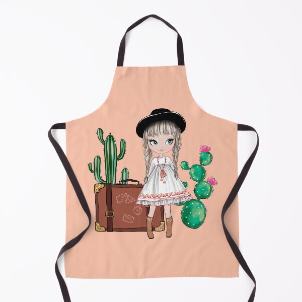 Item preview, Boho style cute girl with cactus girly illustration 2 designed and sold by Lalanacliparts.
