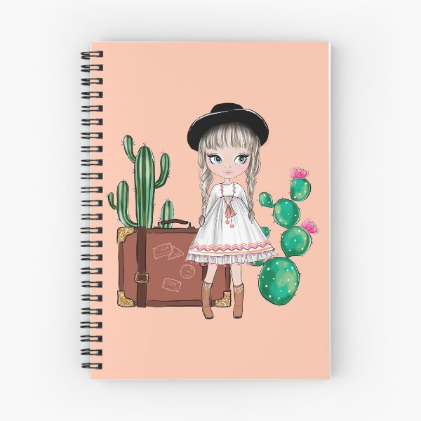 Item preview, Boho style cute girl with cactus girly illustration 2  designed and sold by Lalanacliparts.