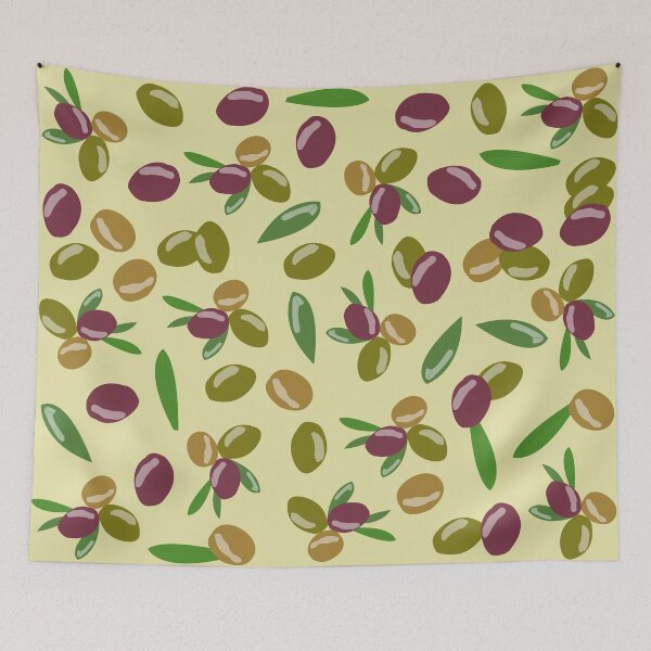 Item preview, Olive and Olive Leaves Pattern designed and sold by idovedesign.