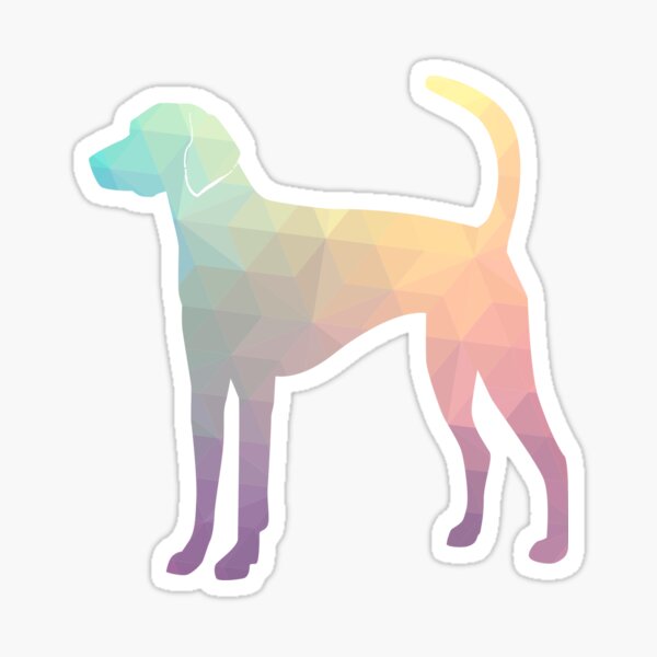 American Foxhound - Colorful Geometric Pattern Silhouette - Pastel Sticker