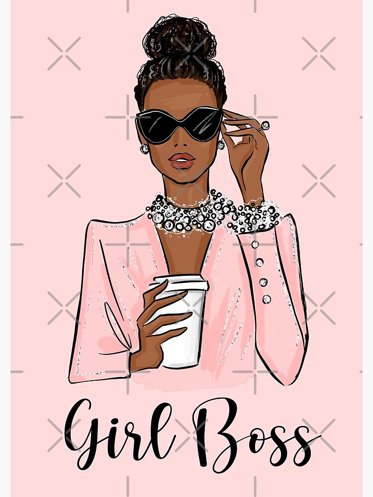 Girl boss fashion illustration in pink tones  Art Print for Sale by  Lalanacliparts