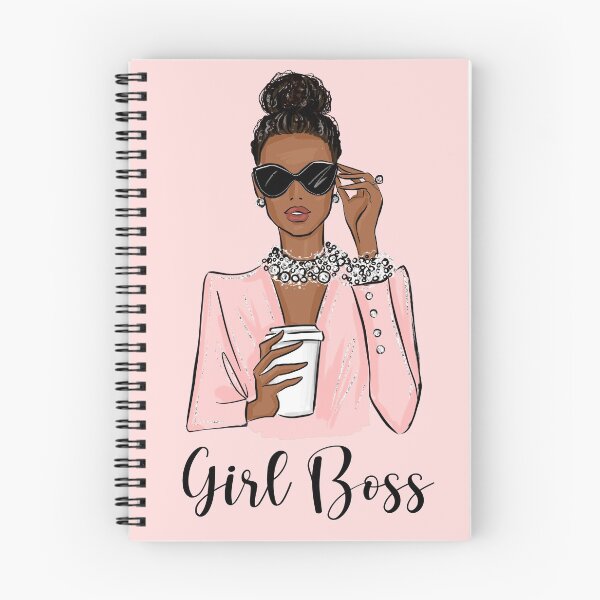 Item preview, Black girl boss fashion illustration in pink tones  designed and sold by Lalanacliparts.