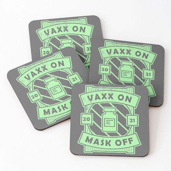 Item preview, Vaxx On Mask Off - Funny Vaccine Motivation (Beige And Grey Design) designed and sold by DrawingBoard.