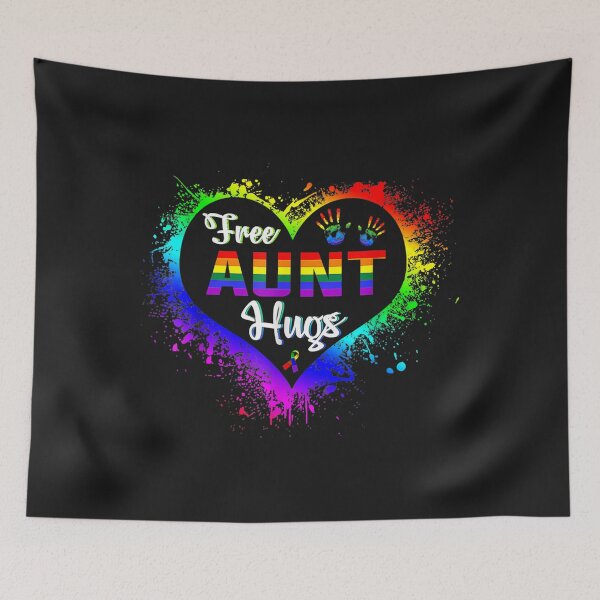 Item preview, Free Aunt Hugs LBGT Heart Rainbows Gay Pride Month TShirt52 designed and sold by gbrenda.