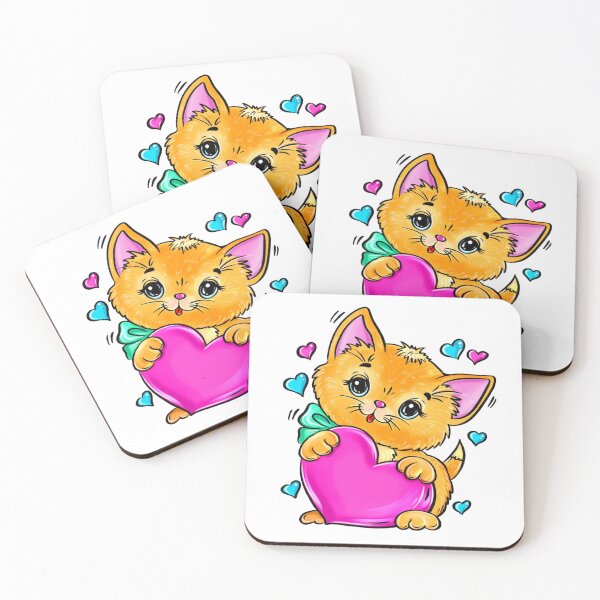 Item preview, Cute kitten with a heart designed and sold by JeniLoArt.