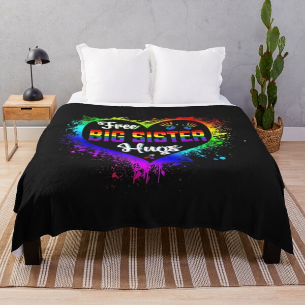 Item preview, Free Big Sister Hugs LBGT Heart Rainbow Gay Pride Month Gift TShirt57 designed and sold by gbrenda.