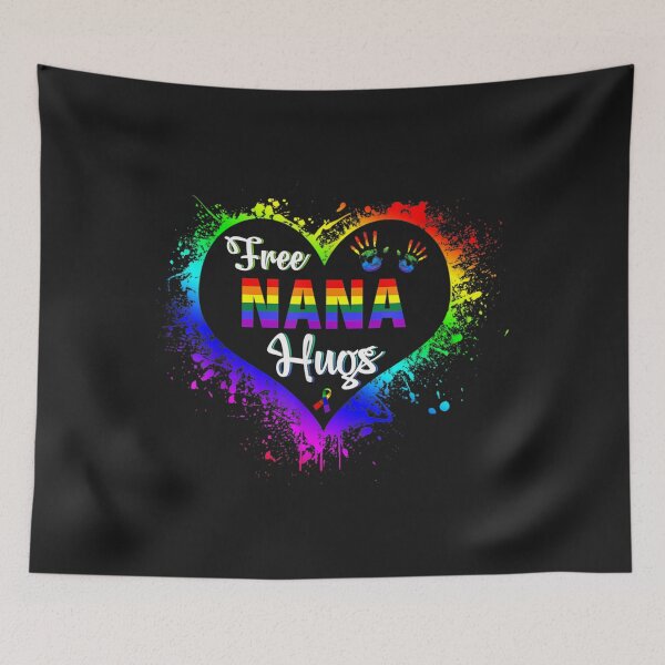 Item preview, Free Nana Hugs LBGT Heart Rainbow Gay Pride Month Gift TShirt58 designed and sold by gbrenda.