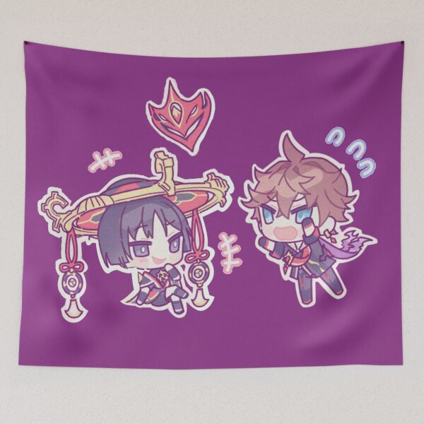 Item preview, Genshin Impact Chibi Childe and Scaramouche  designed and sold by Genkigecko.