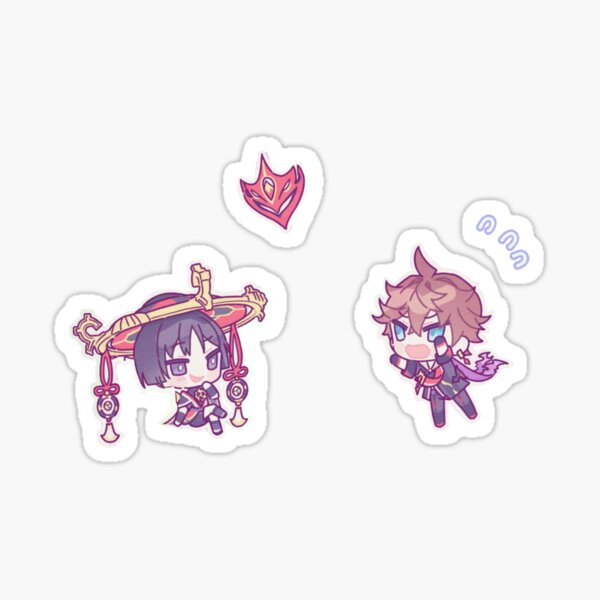 Item preview, Genshin Impact Chibi Childe and Scaramouche  designed and sold by Genkigecko.