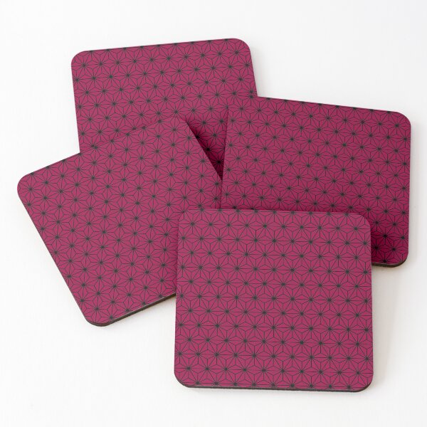 Item preview, Candy Kiss Red Asanoha - Japanese Traditional Pattern designed and sold by KinitaDesign.