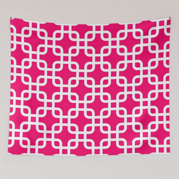 Item preview, Ruby plain background and white art deco pattern designed and sold by Brontorino.