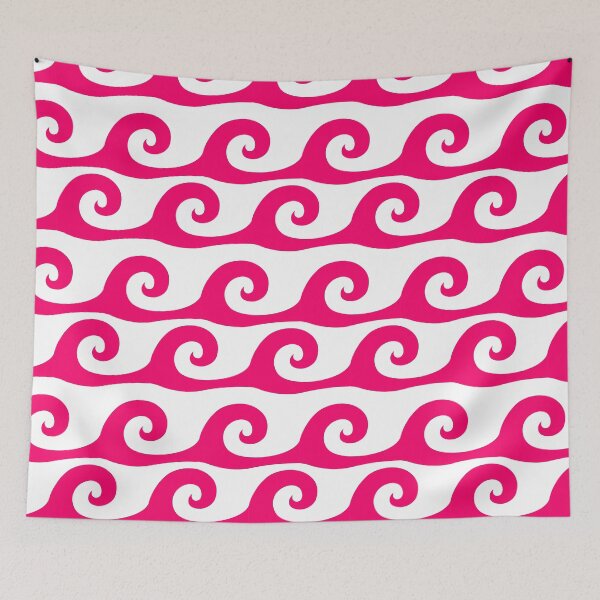 Item preview, Ruby waves on white background pattern designed and sold by Brontorino.