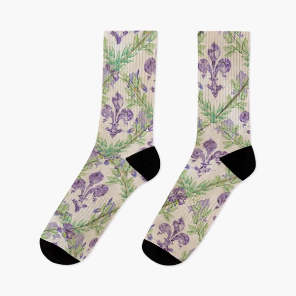 Item preview, Fleur-de-lis pattern - watercolor Iris designed and sold by k9printart.