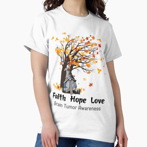 Vista previa del artículo con la obra «Conciencia del tumor cerebral Fe Esperanza Amor», diseñado y vendido por GennieShop.
