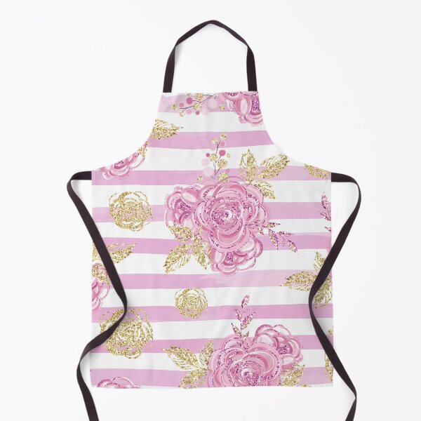 Artikelvorschau, Rosa und goldenes Blumenglittermädchen-Modemuster 1 entworfen und verkauft von Lalanacliparts.