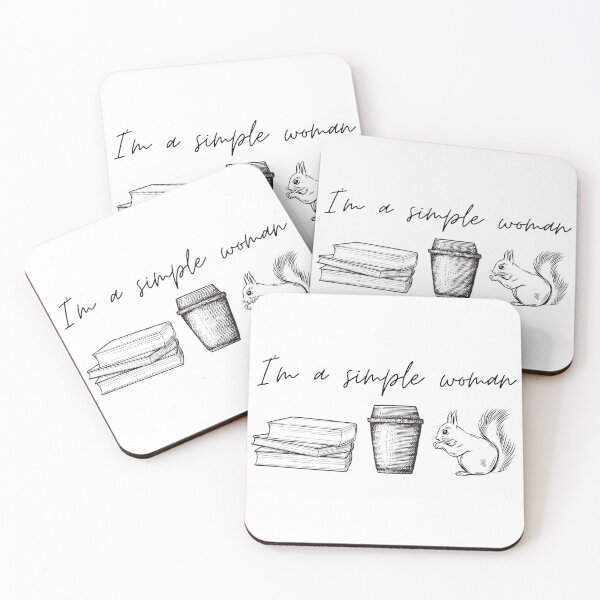 Artikelvorschau, I'm a simple woman - books coffee squirrel entworfen und verkauft von hexchen09.