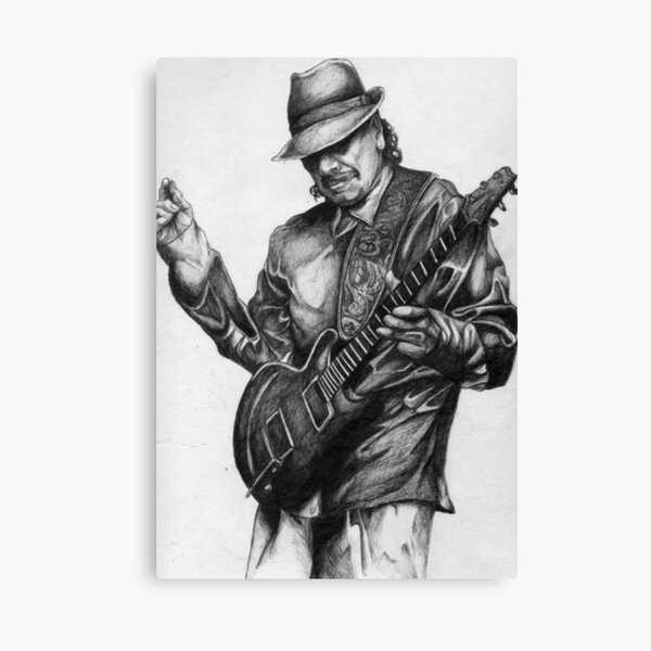 Carlos Santana Drawing Canvas Print