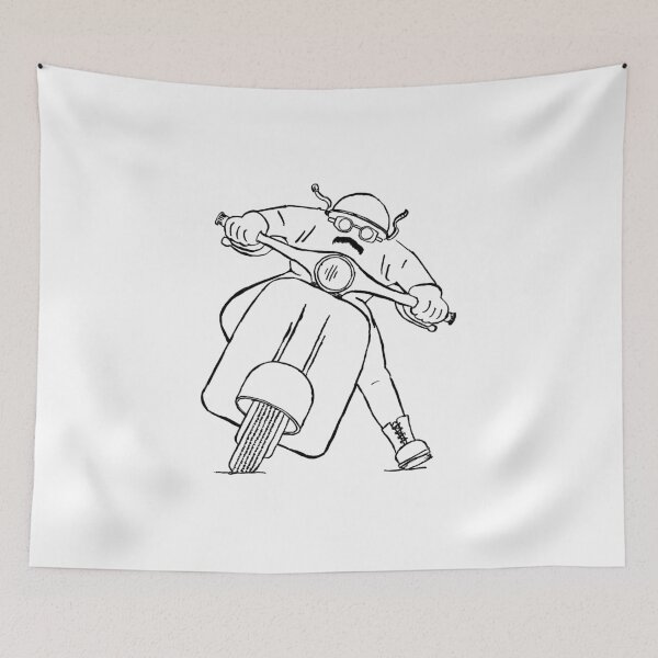 Item preview, Silhouettes rockers on scooter drawing designed and sold by 2CV-Oldtimers.