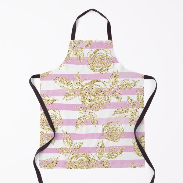 Artikelvorschau, Rosa und goldenes Blumenglitter-Mädchenmode-Rosa-Weiß-Muster entworfen und verkauft von Lalanacliparts.