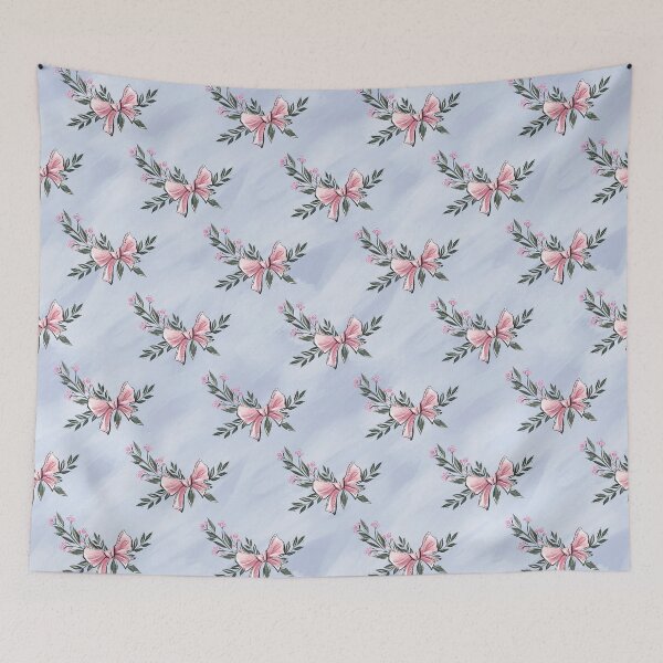 Item preview, Floral pattern in blue and pink tones designed and sold by Lalanacliparts.