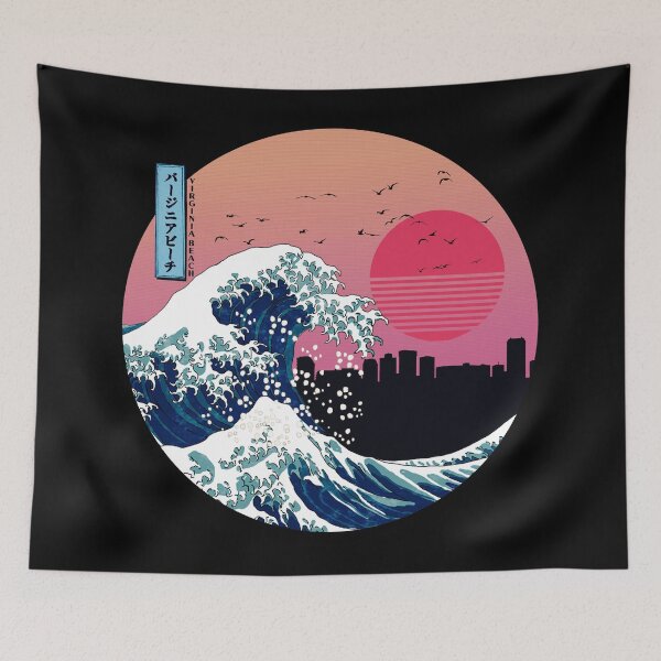 Item preview, Virginia Beach Kanagawa Wave Retro designed and sold by DFerraz.