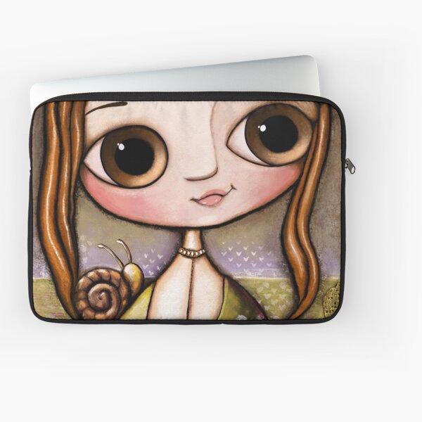 The child with snail and bee in the garden Laptop Sleeve