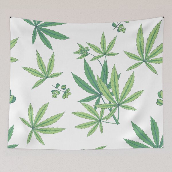 Artikelvorschau, nahtloses Cannabis Sativa Muster entworfen und verkauft von Sya Prints.