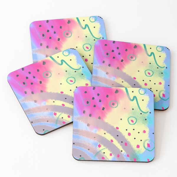 Item preview, Picking strawberries in grandma's garden abstract print on blue designed and sold by orangerinka.