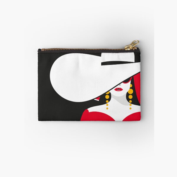 Item preview, Vintage Fashion Illustration of 1950's Era Woman Wearing Oversized Hat, Red Dress and Long Gloves. designed and sold by DDoodleDesigns.